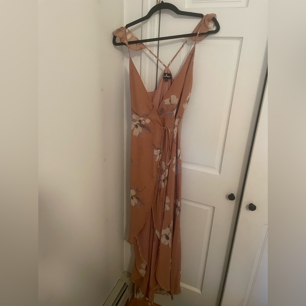 Lulus rose colored floral dress size small